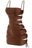 Klymaxxx Mini Dress Brown - Style Delivers