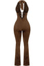 Racy Lacey Jumpsuit Brown - Style Delivers