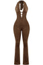 Racy Lacey Jumpsuit Brown - Style Delivers