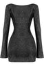 Second Glance Sequin Sweater Mini Dress Black - Style Delivers
