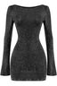 Second Glance Sequin Sweater Mini Dress Black - Style Delivers