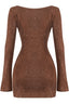 Second Glance Sequin Sweater Mini Dress Brown - Style Delivers