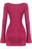 Second Glance Sequin Sweater Mini Dress Burgundy - Style Delivers