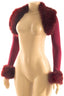 Fancy Faux Fur Bolero Cardigan Burgundy Tops Tresser