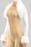 Fancy Faux Fur Bolero Cardigan Off White - Style Delivers