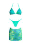 Green Blue 3 Piece Bikini - Style Delivers