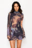 More Chaos Mesh Dress Brown Combo - Style Delivers