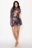 More Chaos Mesh Dress Brown Combo - Style Delivers