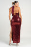 Rayna Sequin Maxi Dress Dark Cherry Dresses Privy