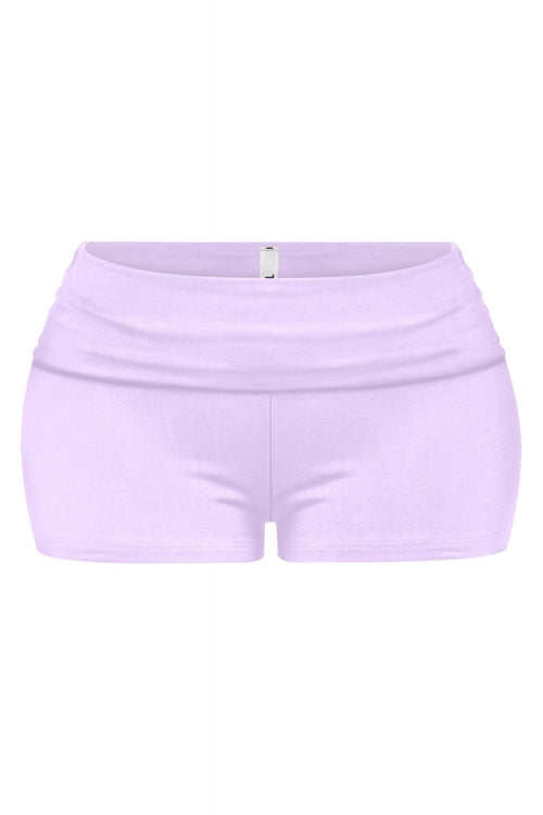 Savina Low Rise Fold Over Shorts Lavender - Style Delivers