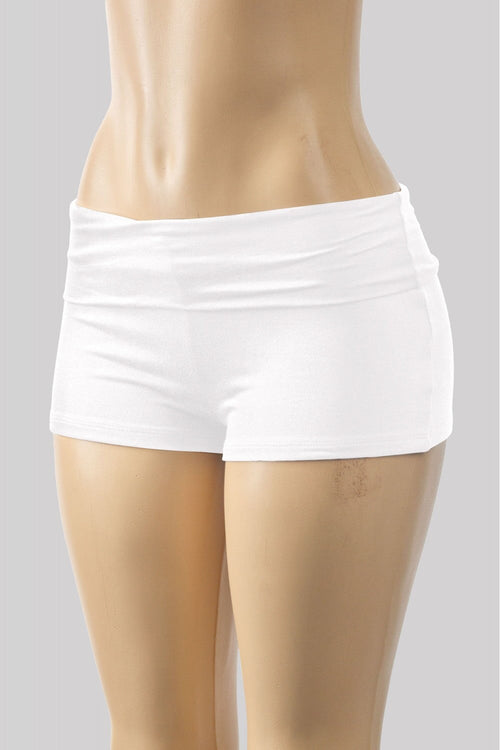 Savina Low Rise Fold Over Shorts White - Style Delivers
