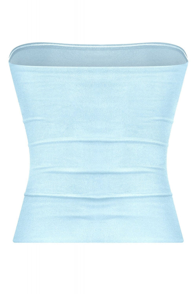 Savina Strapless Tube Top Light Blue - Style Delivers