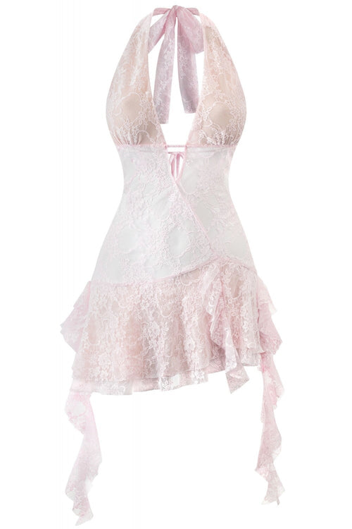 Swoon Lace Mini Dress Pink FESTIVAL - Style Delivers