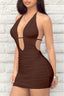 100 Shots Mini Dress Brown - Style Delivers