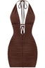 100 Shots Mini Dress Brown - Style Delivers