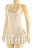 Ditty Wop Ruffle Mini Dress Beige - Style Delivers