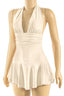 Marilyn Halter Ruffle Romper Beige - Style Delivers