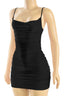 Cami Open Back Ruched Mini Dress Black - Style Delivers