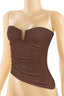 Tiffany Strapless Ruched Top Brown - Style Delivers