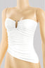 Tiffany Strapless Ruched Top Off White - Style Delivers