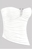 Tiffany Strapless Ruched Top Off White - Style Delivers