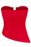 Tiffany Strapless Ruched Top Red - Style Delivers