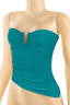 Tiffany Strapless Ruched Top Teal - Style Delivers