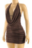 Bebe Glitter Bodycon Mini Dress Brown Dresses Tresser