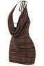 Bebe Glitter Bodycon Mini Dress Brown Dresses Tresser