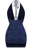 Bebe Glitter Bodycon Mini Dress Navy Dresses Tresser