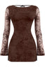 Veruca Velvet Mini Dress Brown Dresses Tresser