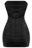 Amaria Glitter Strapless Mini Dress Black Dresses Tresser