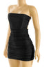 Amaria Glitter Strapless Mini Dress Black Dresses Tresser