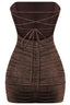 Amaria Glitter Strapless Mini Dress Brown Dresses Tresser