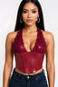 She's Spicy Vinyl P/U Halter Top Burgundy - Style Delivers