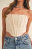 Glow Sequin Corset Top Nude - Style Delivers