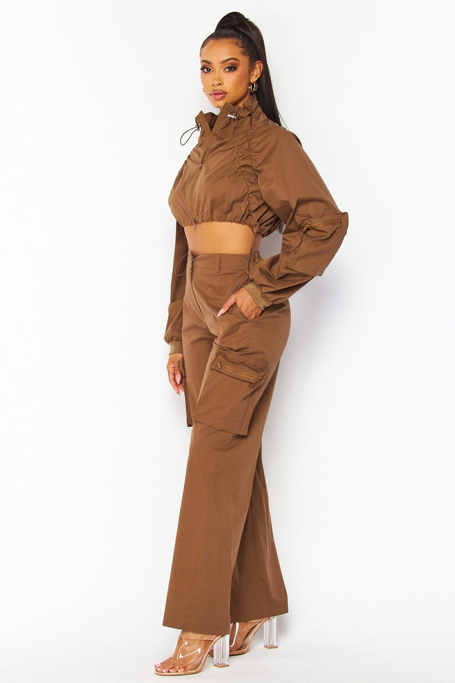 Harlequin Two Piece Cargo Set Brown - Style Delivers