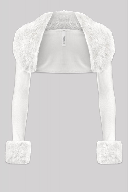 Fancy Faux Fur Cropped Bolero White - Style Delivers