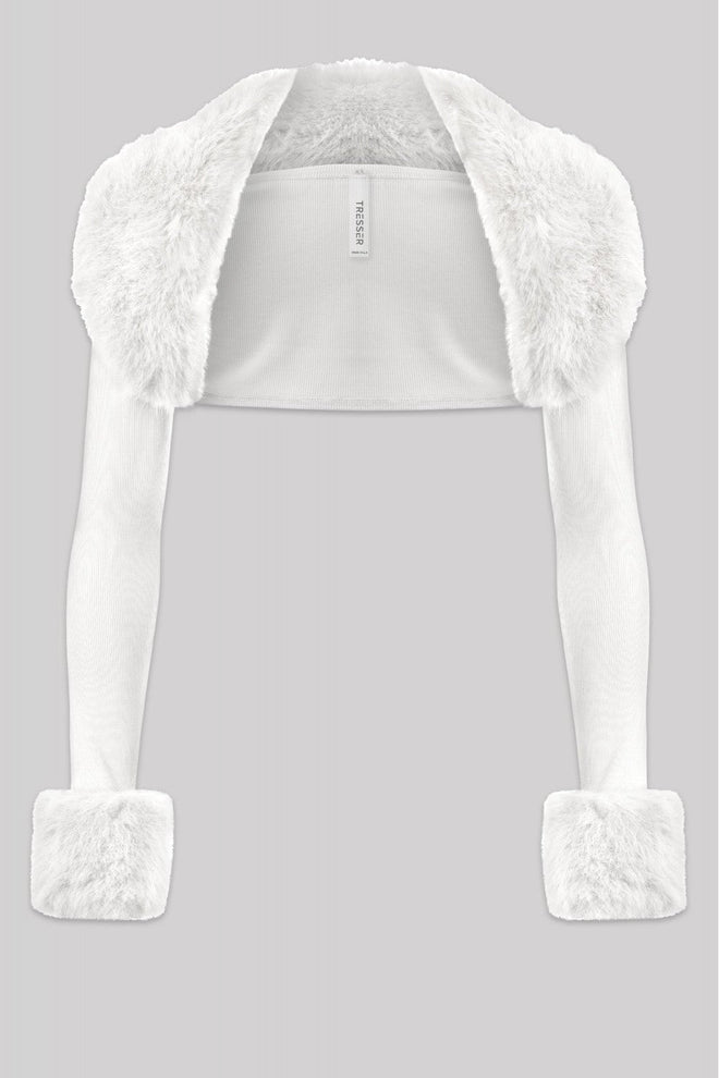 Fancy Faux Fur Cropped Bolero White - Style Delivers