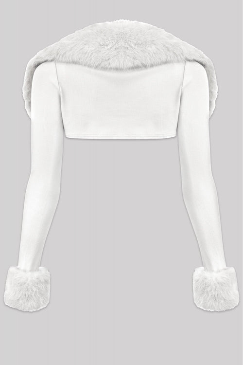 Fancy Faux Fur Cropped Bolero White - Style Delivers