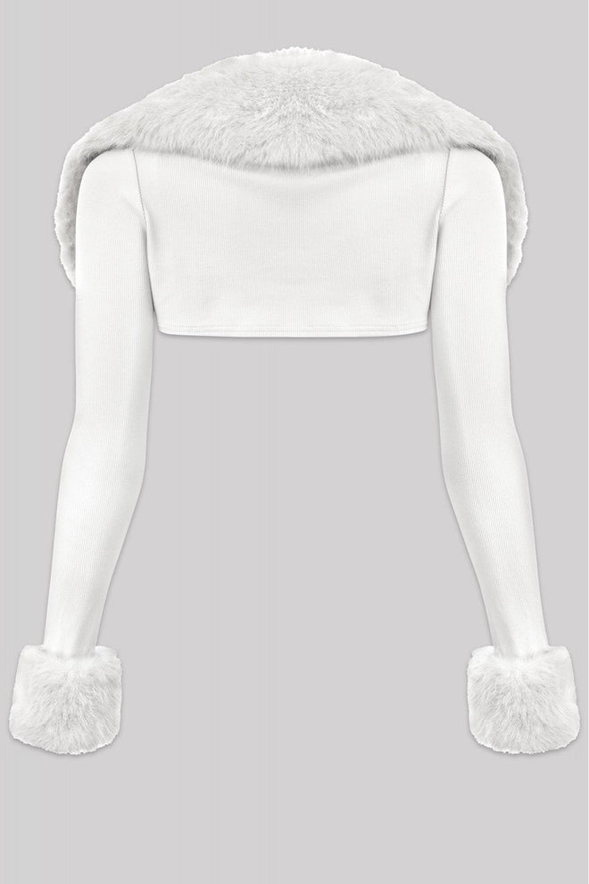 Fancy Faux Fur Cropped Bolero White - Style Delivers