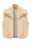 Faux Fur Shearling Cropped Vest Beige - Style Delivers