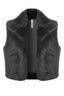 Faux Fur Shearling Cropped Vest Black - Style Delivers