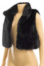 Faux Fur Shearling Cropped Vest Black - Style Delivers