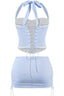 Sweet Home Alabama Gingham Two Piece Set Light Blue - Style Delivers