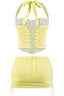 Sweet Home Alabama Gingham Two Piece Set Light Yellow - Style Delivers