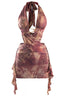 Snake Charmer Mesh Mini Dress Burgundy Dresses Tresser 