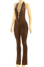 Racy Lacey Jumpsuit Brown - Style Delivers