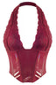 She's Spicy Vinyl P/U Halter Top Burgundy - Style Delivers