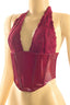 She's Spicy Vinyl P/U Halter Top Burgundy - Style Delivers